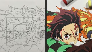 How to Draw Tanjiro Hinokami Kagura Easy - Demon Slayer (Kimetsu no Yaiba / 鬼滅の刃)