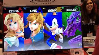 Super Smash Bros. Ultimate Demo: Zelda vs Link vs Sonic vs Ridley - Fan Expo 2018