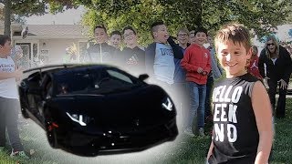 Kids Reaction to Lamborghini Aventador SV - Surprise Birthday Party