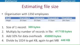 Calculating file sizes - A Level Computer Science