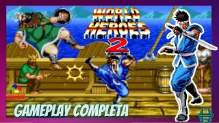 WORLD HEROES 2 (SNES) GAMEPLAY COMPLETA/1CC/HANZO/DETONADO/FULLGAME