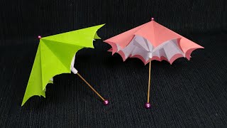 How to make a paper umbrella that open and close | Origami Umbrella | School craft ideas with paper