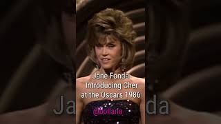 Jane Fonda Introducing Cher at the Oscars 1986 #foryou #cher #music #viral #1980music #highlights