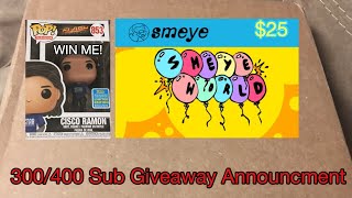 $25 Smeye World Funko Pop Mystery Box + 300/400 Subscriber Giveaway Announcement *closed*