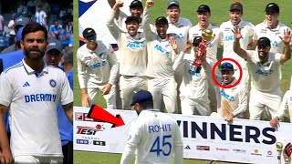 Virat Kohli reaction when New Zealand players testing Rohit Sharma during Trophy Celebration,Indvsnz