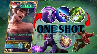 OMG😱!! CHOU ONE SHOT BUILD 🔥 & EMBLEM 💥#mlbb #chouu #mobilelegends #mlbbesports #nerfkenz #viral