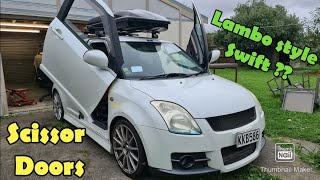 Cheap Lambo Door Hinges Installed | Scissor Doors Installed On a Suzuki Swift ZC31S