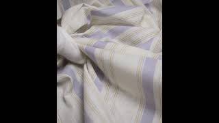 Stripe White & Purple Pure Cotton 105 GSM Handwoven Fabric