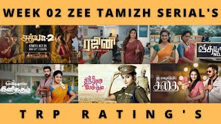 WEEK 02 ZEE TAMIZH SERIAL'S TRP RATING'S | ZEE TAMIZH | VIDEO'S WORLD | TAMIL | 2022 | SERIAL UPDATE