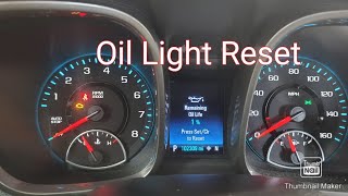 how to reset the oil light on a 2015 Chevy Malibu