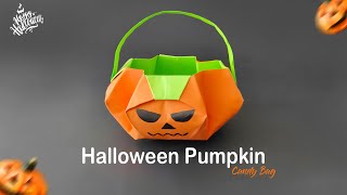 Halloween Pumpkin Candy Bag | Candy Bucket | Trick or Treat | Origami Pumpkin