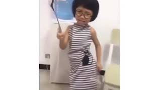 Chinese girl does funny dance