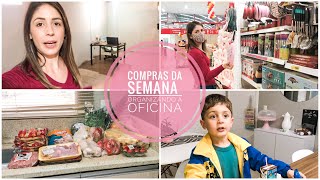 Fui trabalhar| Organizando a oficina + Compras da semana