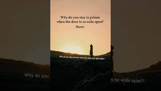 Why do you stay in prison when the door is so wide open? #Rumi #Enlightenment #Freedom