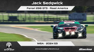 iRacing - 24S3 - Ferrari 296 GT3 - IMSA - Road America - Jak