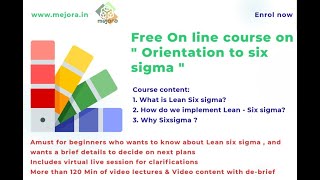 Free Lean Six sigma Orientation program