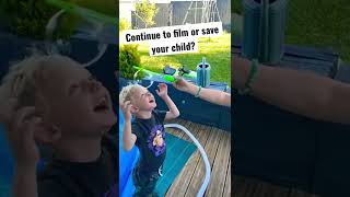 Be a parent = having superhuman reflexes #goodparents #badparents #reflexes #priority #poolfails