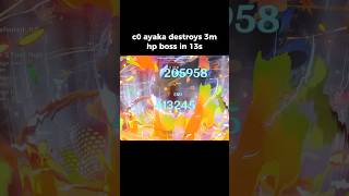 c0 ayaka destroys 3m hp boss in 13s #genshinimpact #ayaka