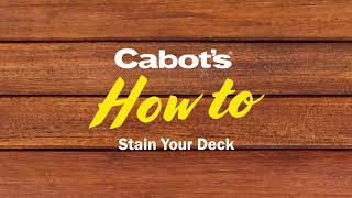 Cabot's How to Stain Your Deck