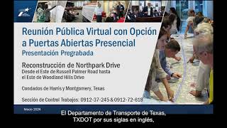 Northpark Drive Desde la carretera Russel Palmer Rd hasta Woodland Hills Dr reunión pública virtual