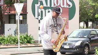 Amazing Saxophone Street Musician