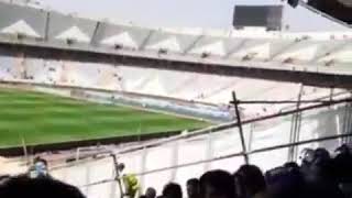 Footage from Azadi Stadium during the football match between Persepolis and Esteghlal