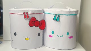 Paper DIY Sanrio Skincare Pouch #cinnamoroll #hellokitty ​⁠#asmr #paperdoll #art @DIYRaheemAlhayah