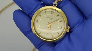 1950s Patek Philippe 18K Calatrava Gold Bolo Tie 2544 Caliber 12-400 w/Police officer's shield slide