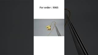 Silver Earrings for women , 18k gold plated elegant lily flower earrings , 925 sterling silver