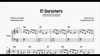 El Duraznero Partitura de Piano Muy Fácil con Acordes Villancico Principiantes