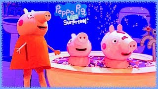 Peppa and George Like Splashing and blowing Bubbles. Bed time routine. Peppa Pig Live