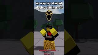 bro got scared (ai minecraft) #strongestbattlegrounds #roblox #shorts #meme