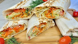 Хрустящая ШАУРМА с сочной курицей 🌯 в домашних условиях Вкусный ПЕРЕКУС 😋