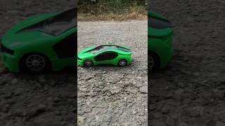 Green car || on the road || remote control || Toy magic hub