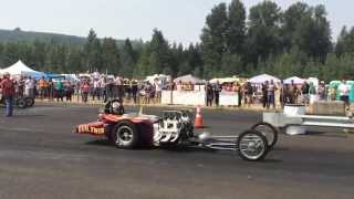 Rocky's Evil Twin Chevy Dragster vs. 409 Chevy Dragster Billetproof Eruption Drags 2015