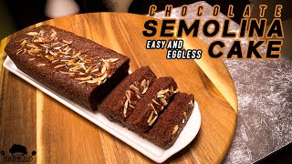 Rava Chocolate Cake | Sooji Chocolate Tea Cake | Chocolate Semolina Cake | Eggless Cake