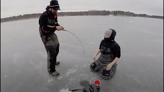 Ice Fishing For Big Fish With Big Baits (WE GOT ONE)