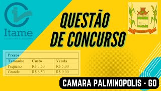 Concurso Câmara de Palminópolis - GO | Questão de Matemática