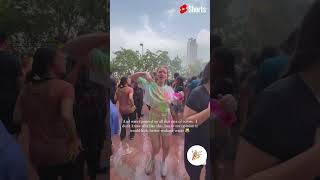 Russian Nomad Nastya Celebrate Holi in India | Nomad Shubham Short | #nomad #shorts