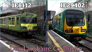 Irish Rail DART IE8112 and Commuter IE29402 at Dun Laoghaire heading for Malahide and Bray