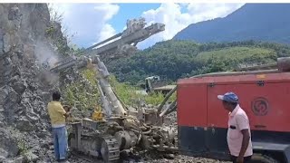 Drilling machine climbing hills.#drill #hills