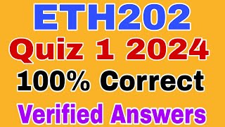 ETH202 Quiz 1 2024||Eth202 quiz no 1 2024|| Eth202 Quiz 1 Spring 2024