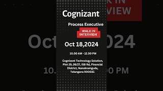 Cognizant Walk in interview for freshers in Hyderabad #voiceprocesssjobs #walkininterview