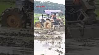 Swaraj 744fe 4×4 tractor deep mud stuk and roter finishing 😈🔥#swaraj#tractorblog#tractorvideo#shorts