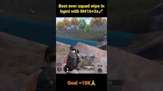 Best ever squad wipe in bgmi | m416+3x spray #shorts