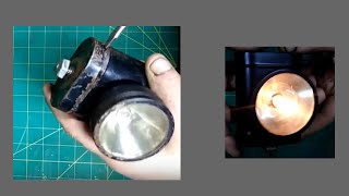 bicycle lamp,bike light,lantern, torch 1950s bulb vintage old tool restoration 70 year old bulb !