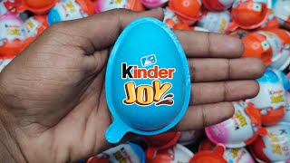 NEW! Colored Glitter Kinder Joy opening ASMR - A lot of Kinder Surprise egg toys Part-156