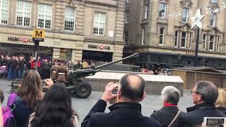 Remembrance Day in Newcastle upon Tyne firing the cannon