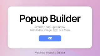 Popup Builder Mobirise Extension