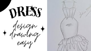 How To Draw a Beautiful Girl Dress Drawing Easy For Beginners